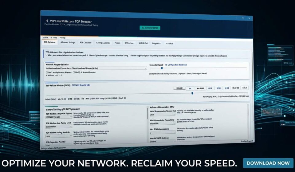 WPCP TCP Tweaker Download
